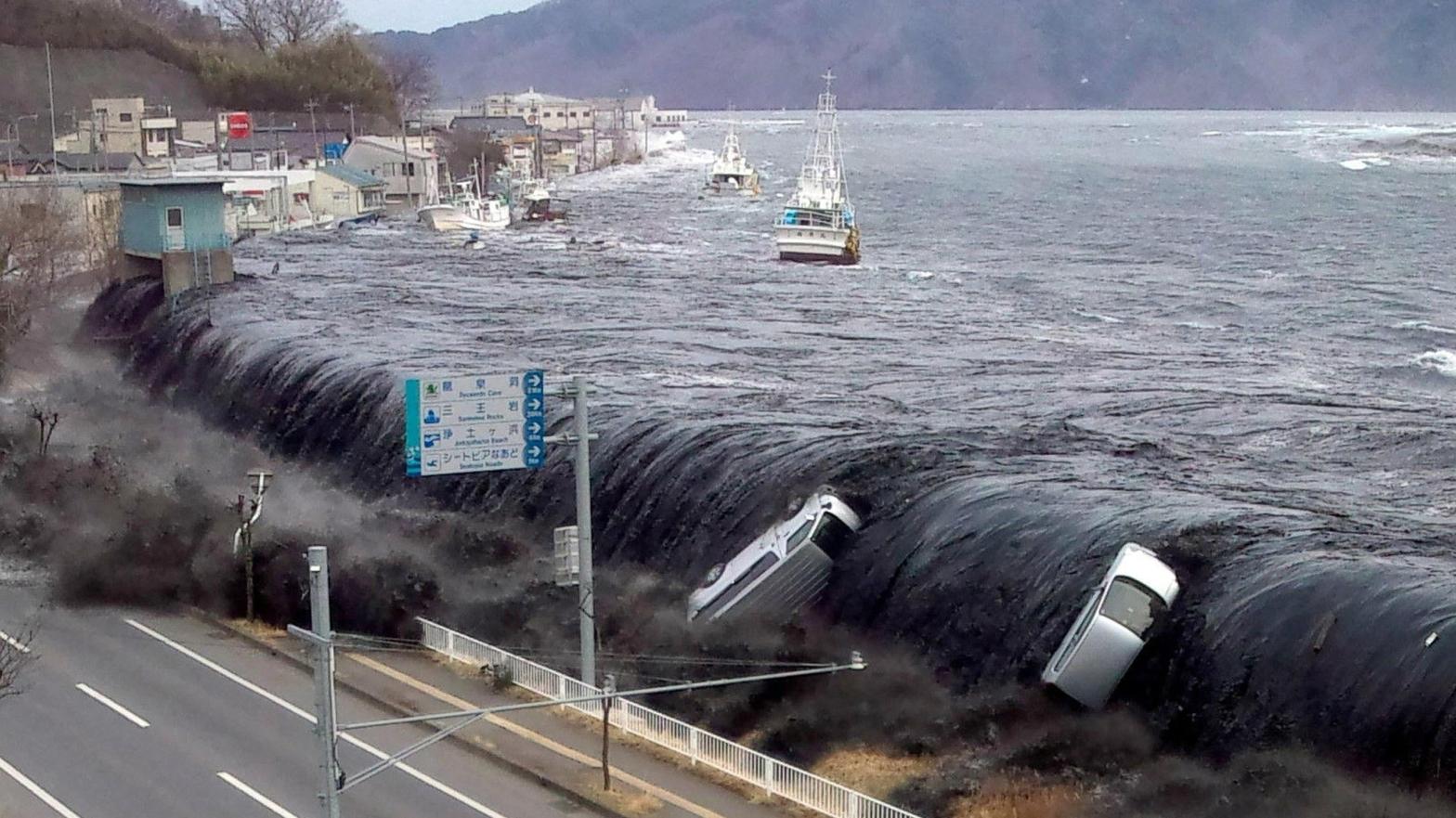 A tsunami strikes Japan on March 11, 2011.  (Photo: JIJI PRESS/AFP, Getty Images)