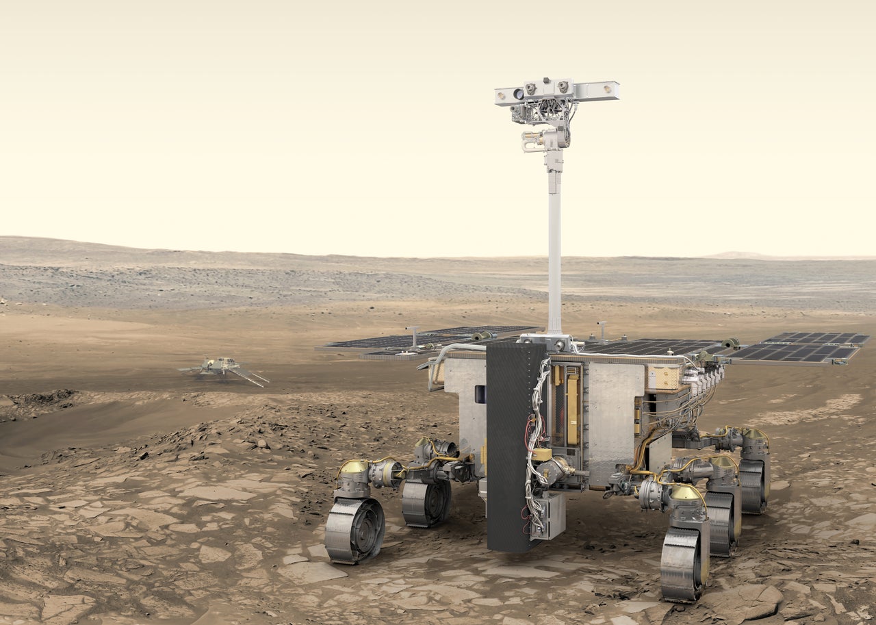 Conceptual image of the Rosalind Franklin rover.  (Image: ESA)