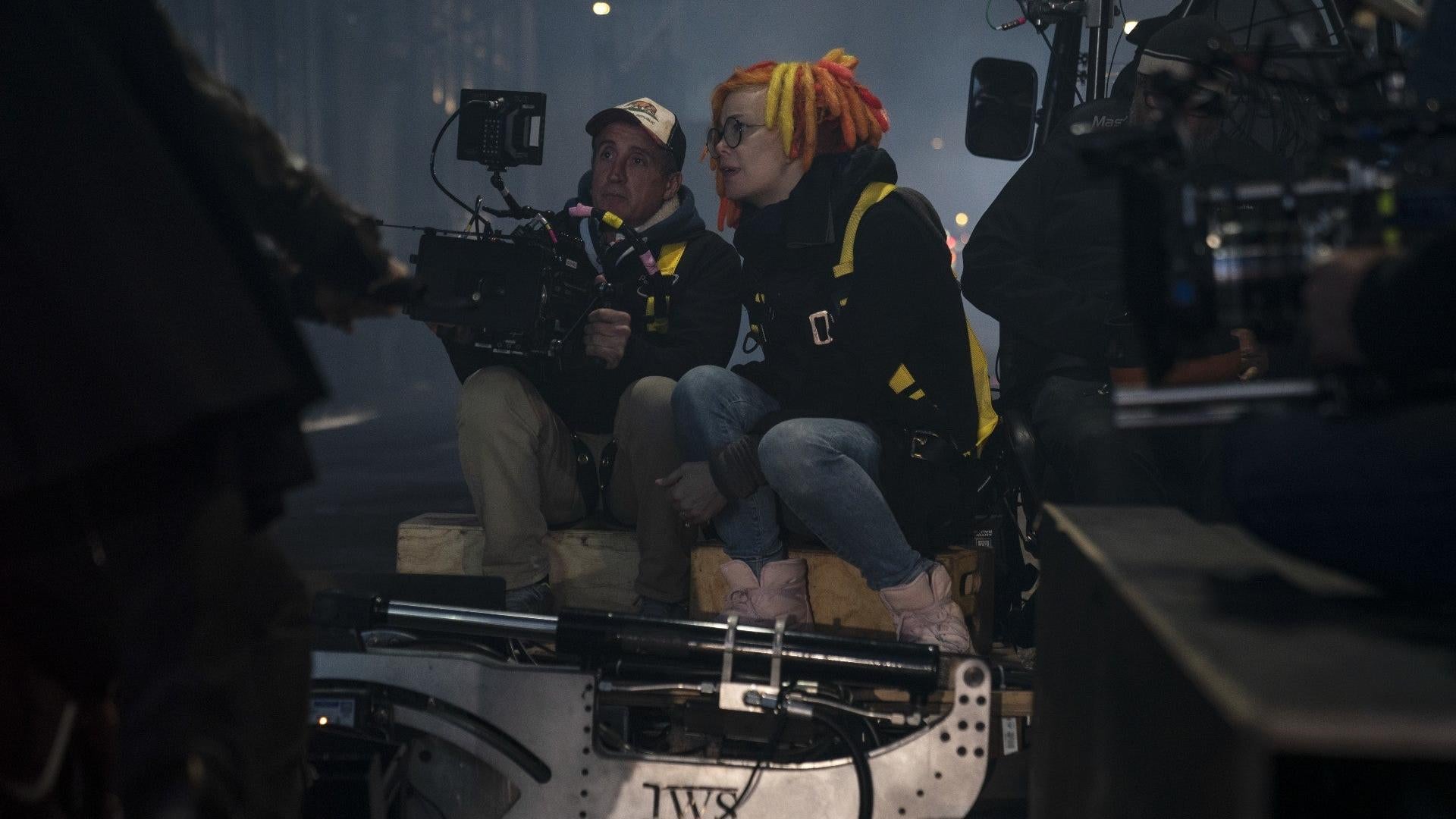 Lana Wachowski on set. (Image: Warner Bros.)