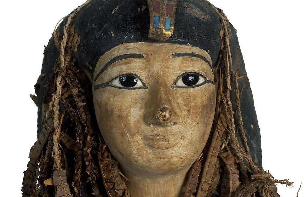 The face mask of Amenhotep I. (Photo: Saleem et al., Frontiers in Medicine 2021)