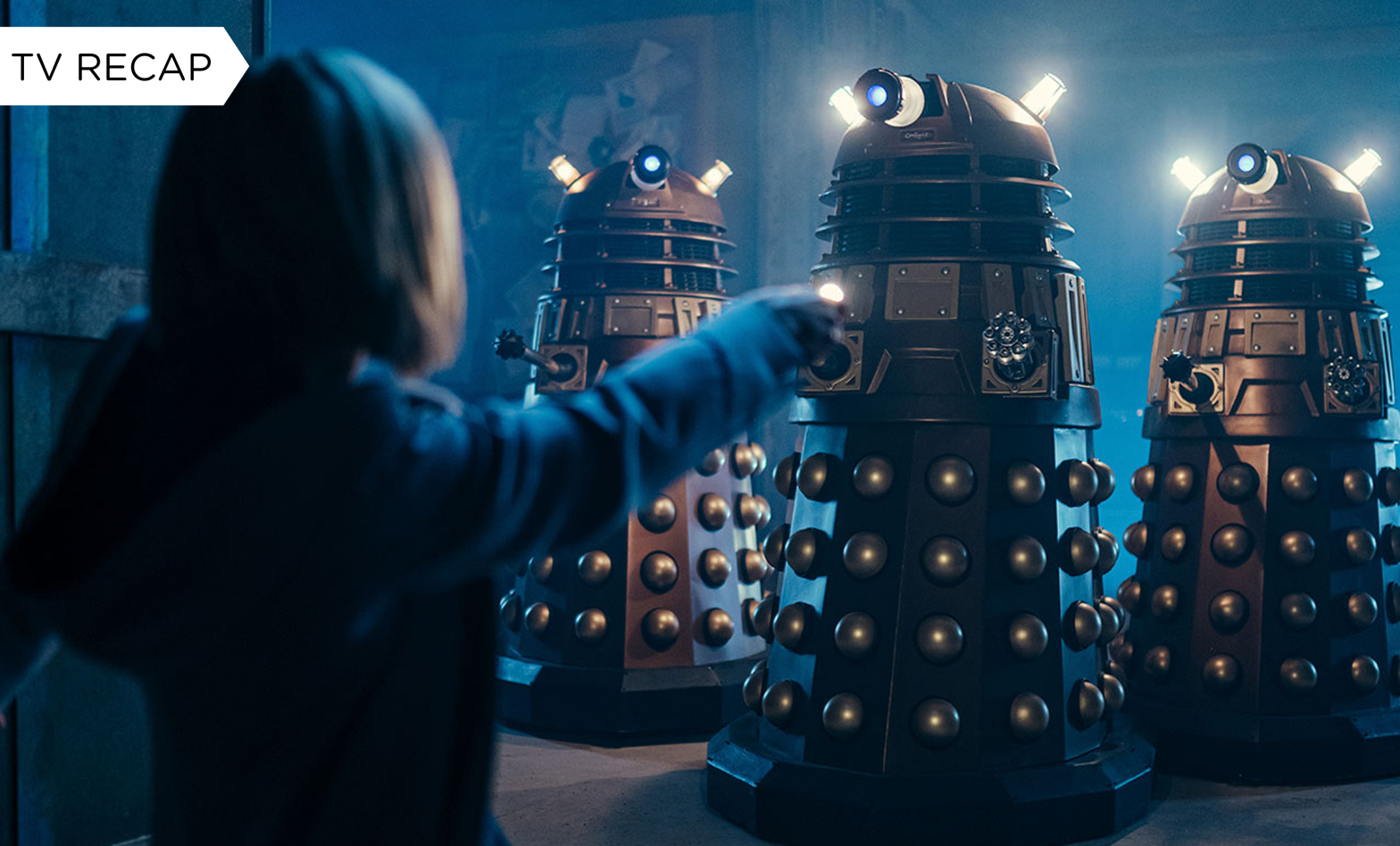 The Daleks are back, and this time they brought pettiness and some truly over the top weaponry. (Image: BBC)