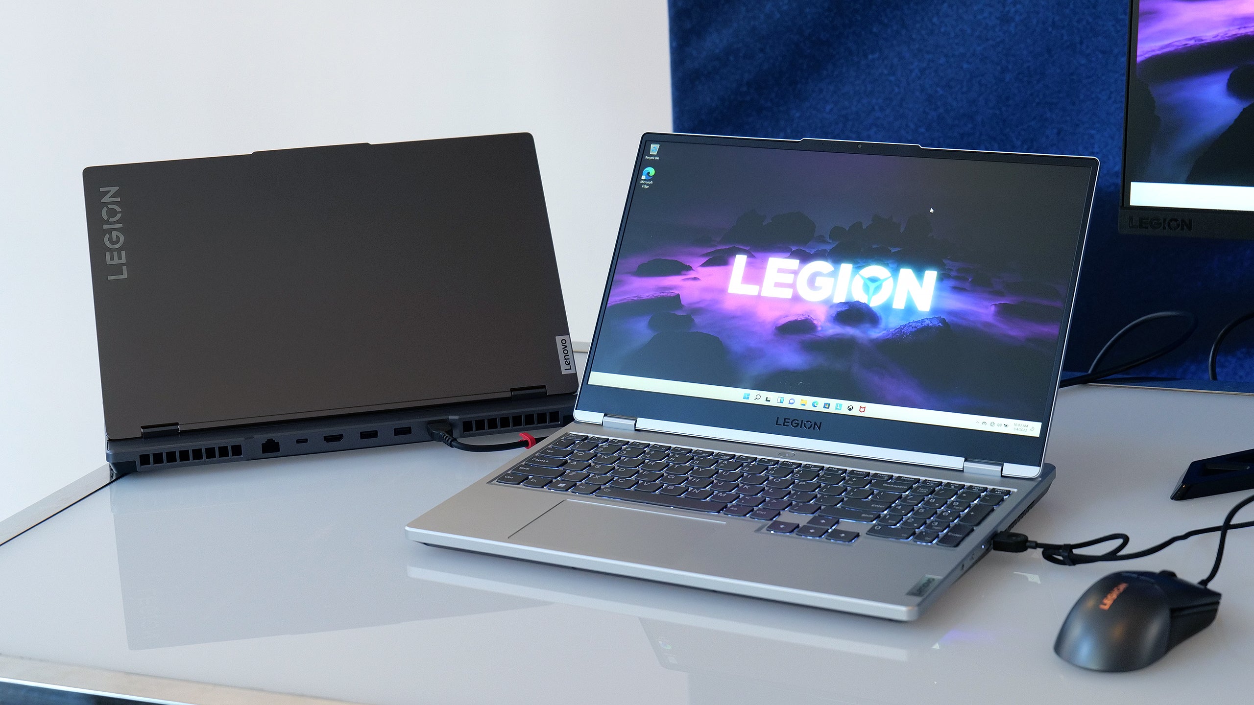 It's subtle, but the standard Legion 5 was designed to be a little more innocuous thanks to the placement of the Legion logo on the left side of the lid and a generally more minimalist design.  (Photo: Sam Rutherford)