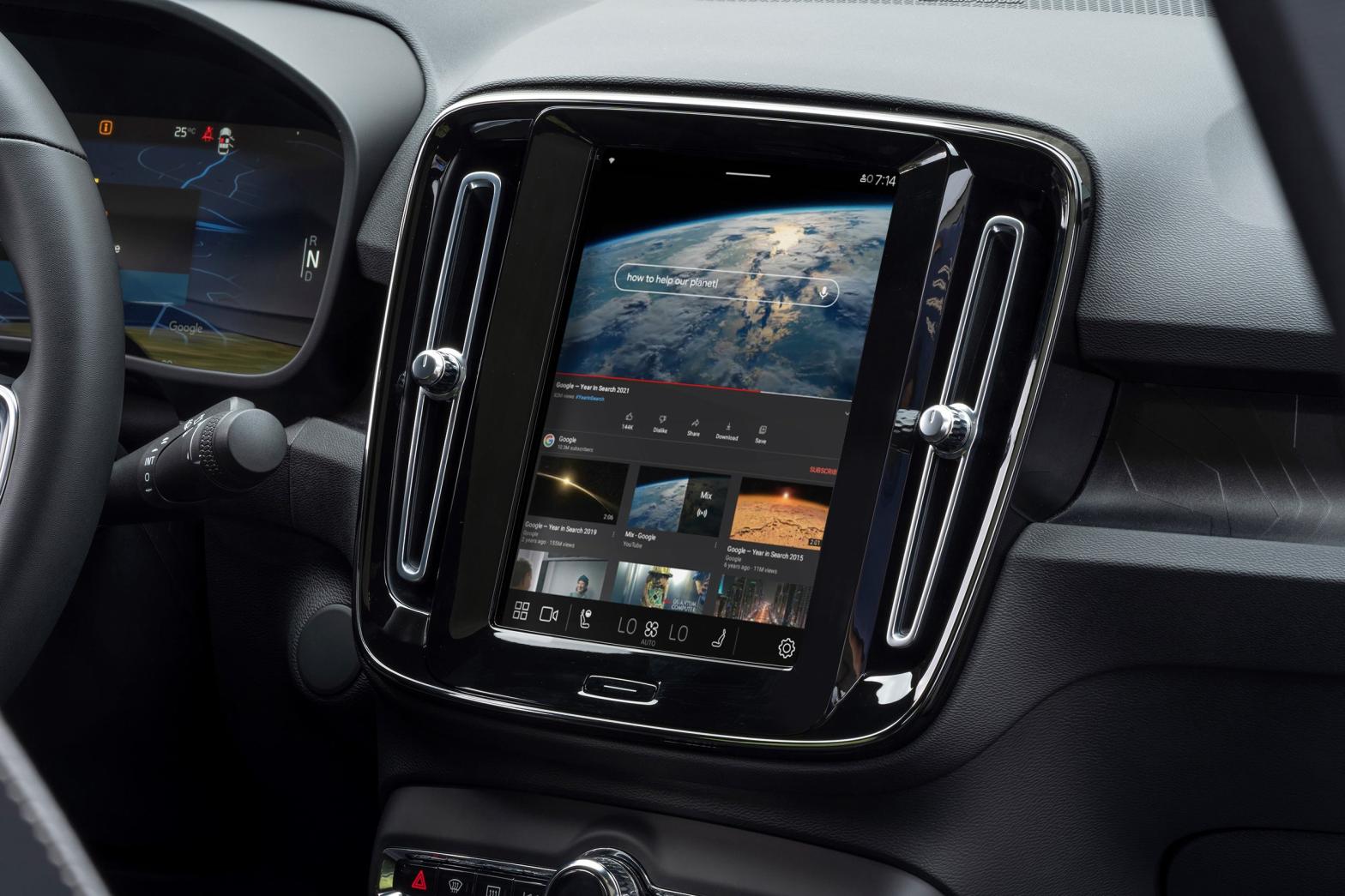 Later this year, Volvos with Android Automotive OS will offer YouTube in the dash — but only while you're parked. (Image: Google)