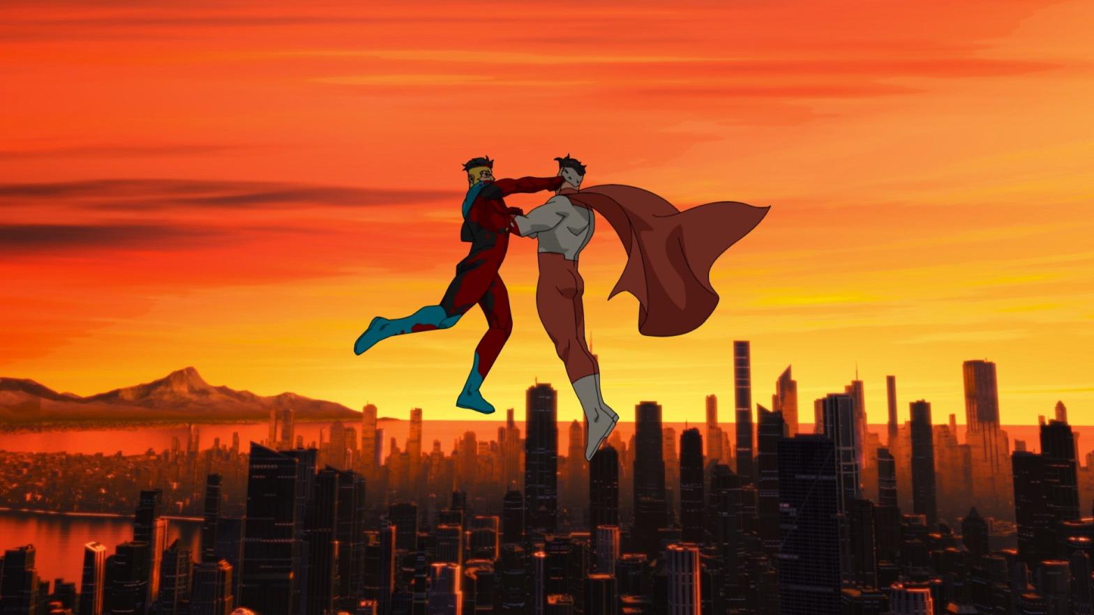 Mark Grayson and Omni-Man duke it out. (Image: Amazon Studios)