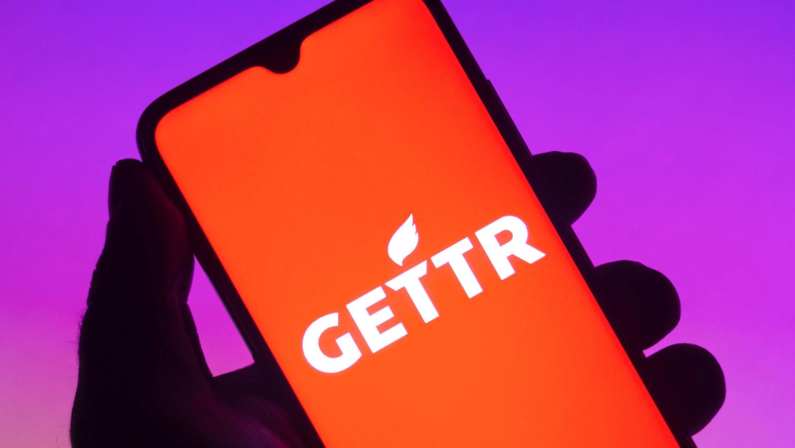 The Gettr logo seen on a smartphone; stock image. (Photo: Rafael Henrique / SOPA Images / LightRocket via Getty Images, Getty Images)