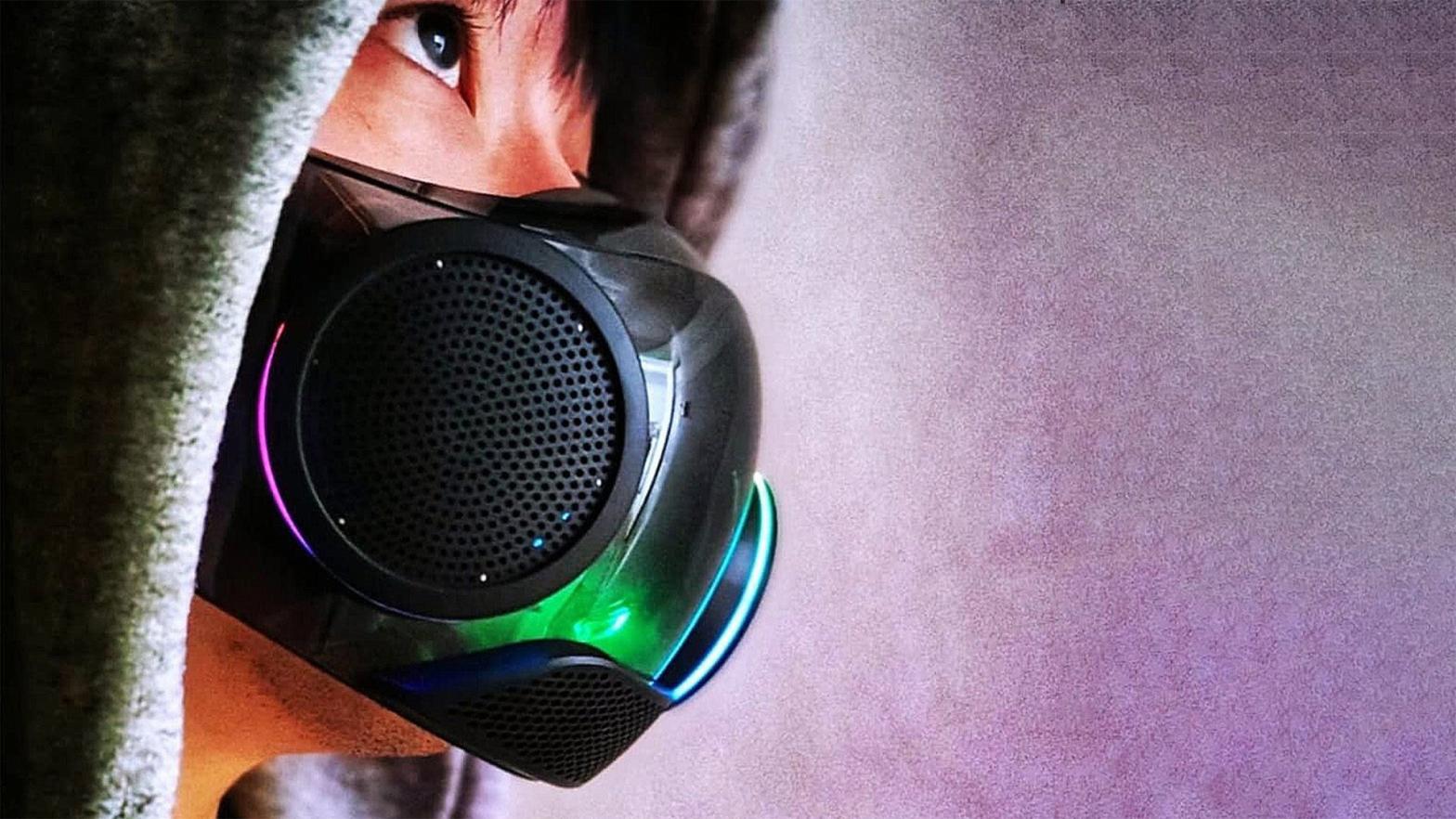It might look cool, but the Zephyr mask doesn't actually protect you from covid. (Image: Razer)