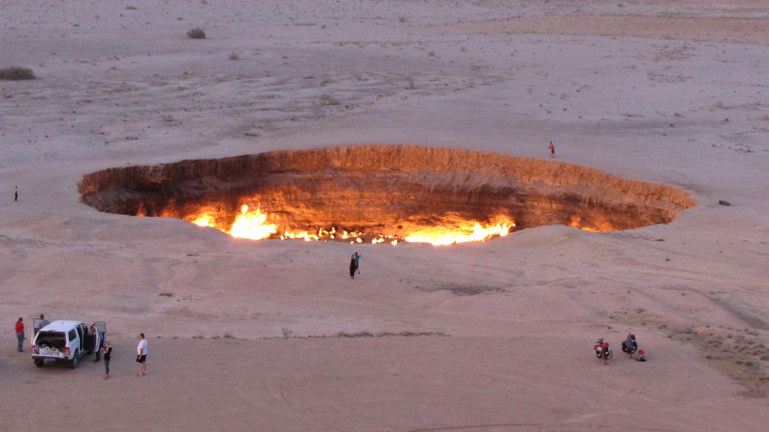 The Gateway to Hell, a huge burning gas crater in the heart of Turkmenistan's Karakum Desert. (Photo: Igor Sasin/AFP, Getty Images)