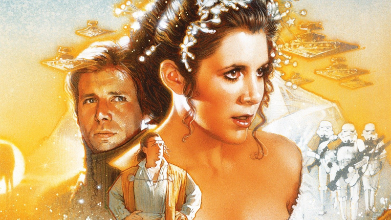 The original cover for The Courtship of Princess Leia, by legendary poster artist Drew Struzan. (Image: Drew Struzan/Del Rey)