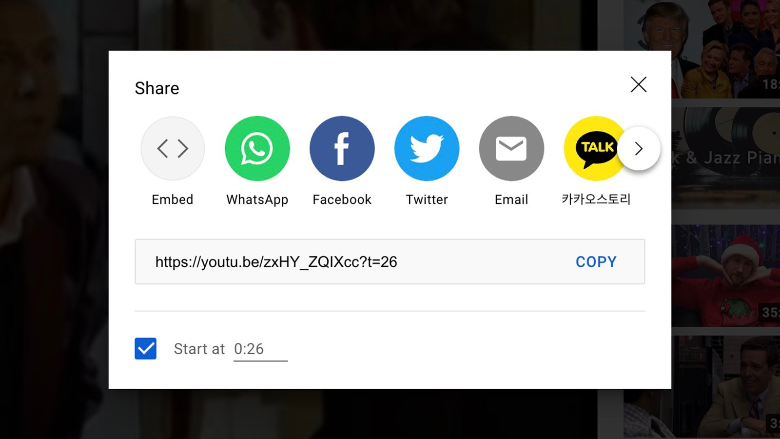 Send someone straight to a specific part of a clip. (Screenshot: YouTube)