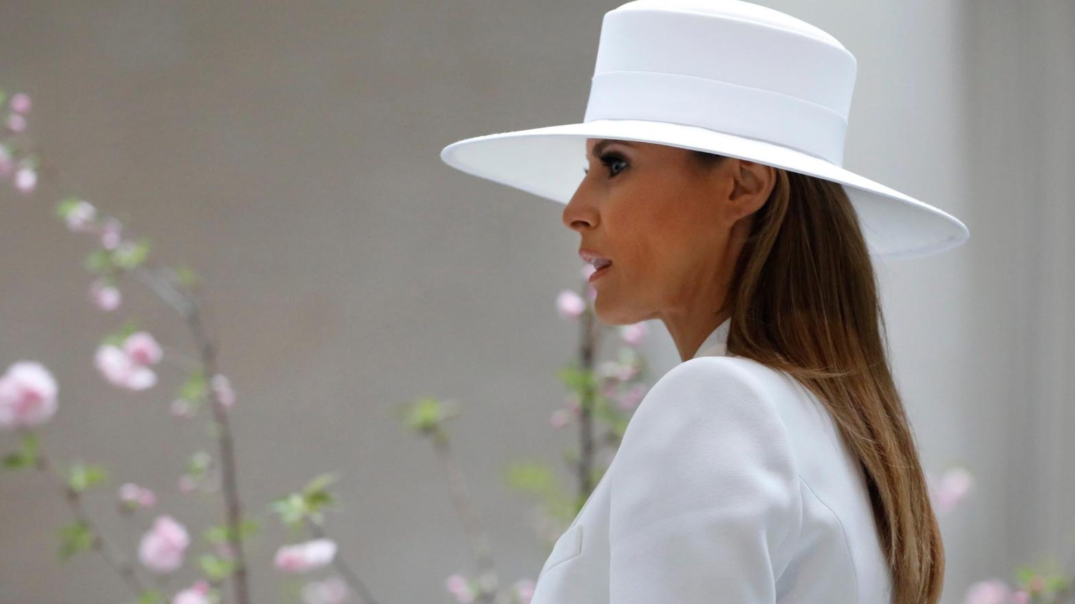 WASHINGTON, DC - April 24: First Lady Melania Trump tours the National Gallery of Art on April 24, 2018 in Washington, DC. President Donald Trump is hosting French President Emmanuel Macron for the first state visit of his presidency. (Photo: Aaron P. Bernstein, Getty Images)