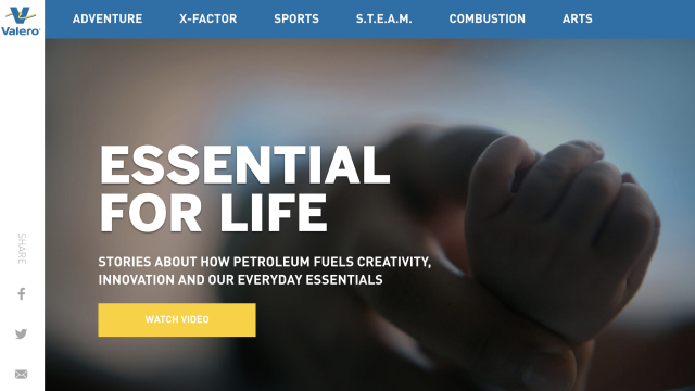 The Nightmare Valero Site Claiming Fossil Fuels Are ‘Essential for Life’