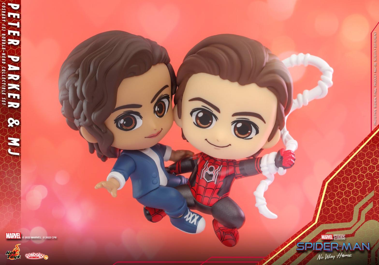 MJ and Peter swinging in baby form. Adorable. (Image: Hot Toys)