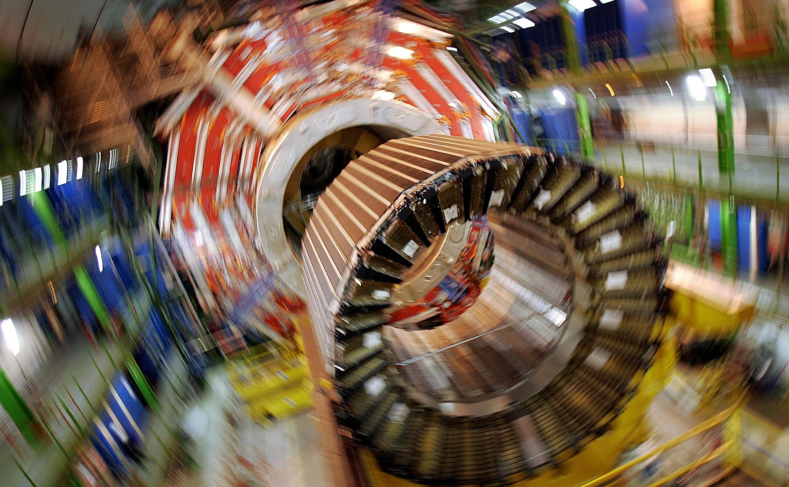 The magnet core of the Large Hadron Collider's Compact Muon Solenoid magnet in March 2007. (Photo: FABRICE COFFRINI/AFP, Getty Images)