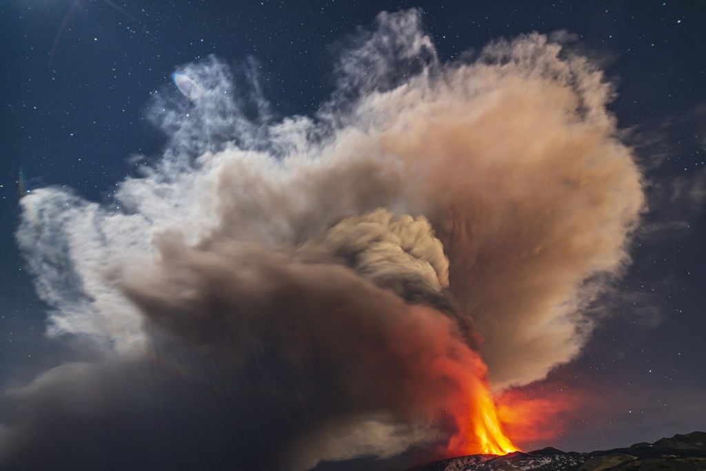 An eruption at Mount Etna on Feb. 10, 2022. (Photo: Salvatore Allegra/Anadolu Agency, Getty Images)