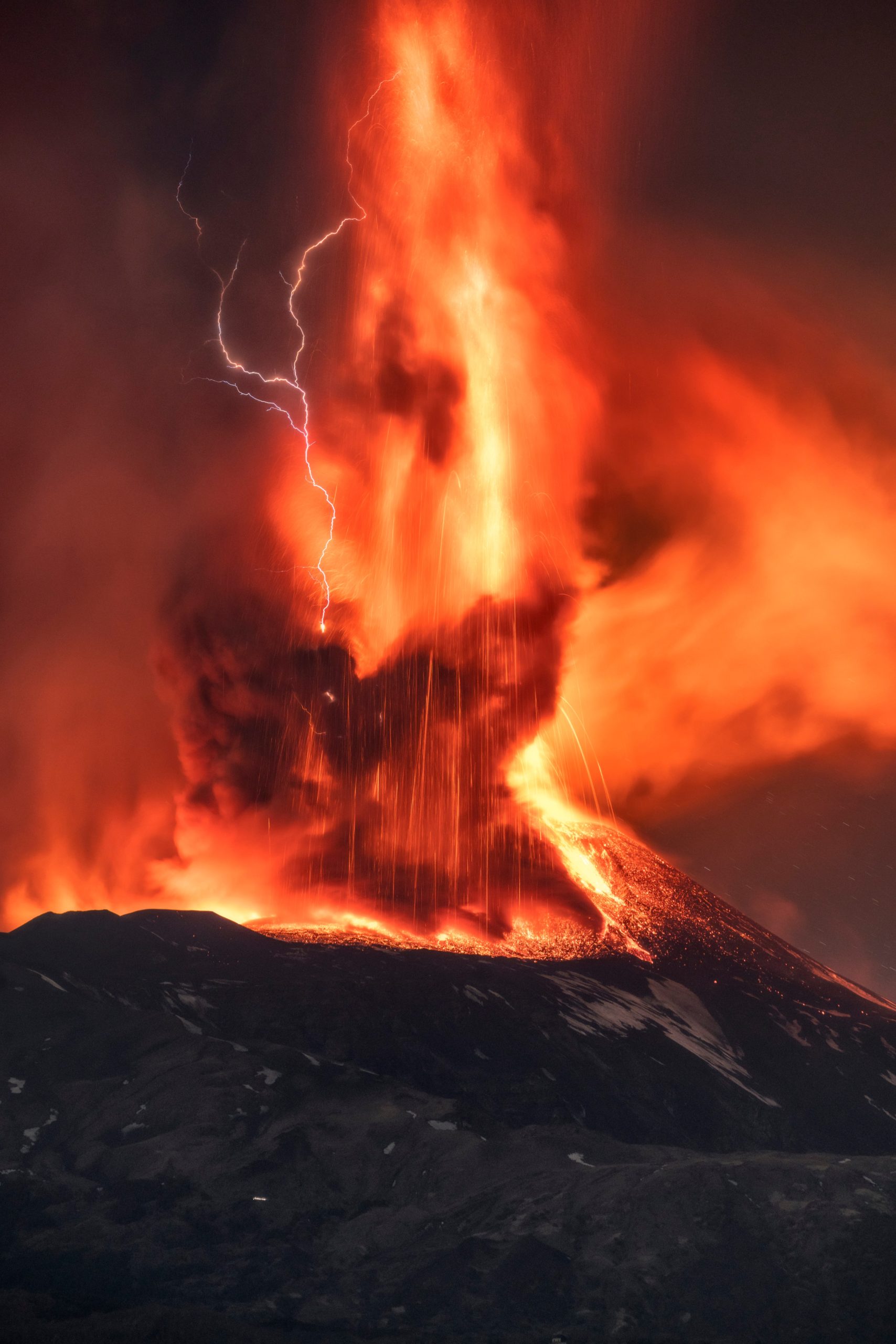 A volcanic thunderstorm over Mount Etna on Sicily, Italy, during an eruption on Friday, Feb. 11, 2022.  (Photo: Emilio Messina, AP)