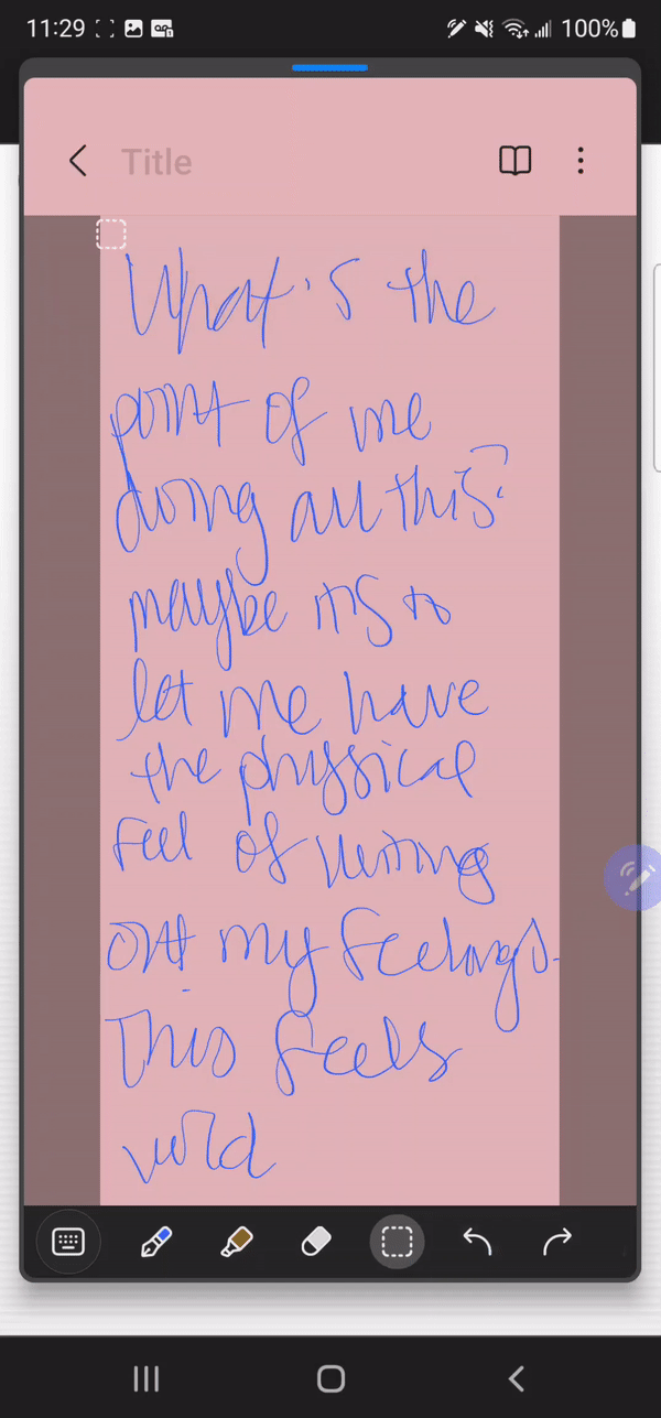 The S Pen's handwriting conversion feature works fine, though it's a little aggressive on the formatting.  (Gif: Florence Ion / Gizmodo)