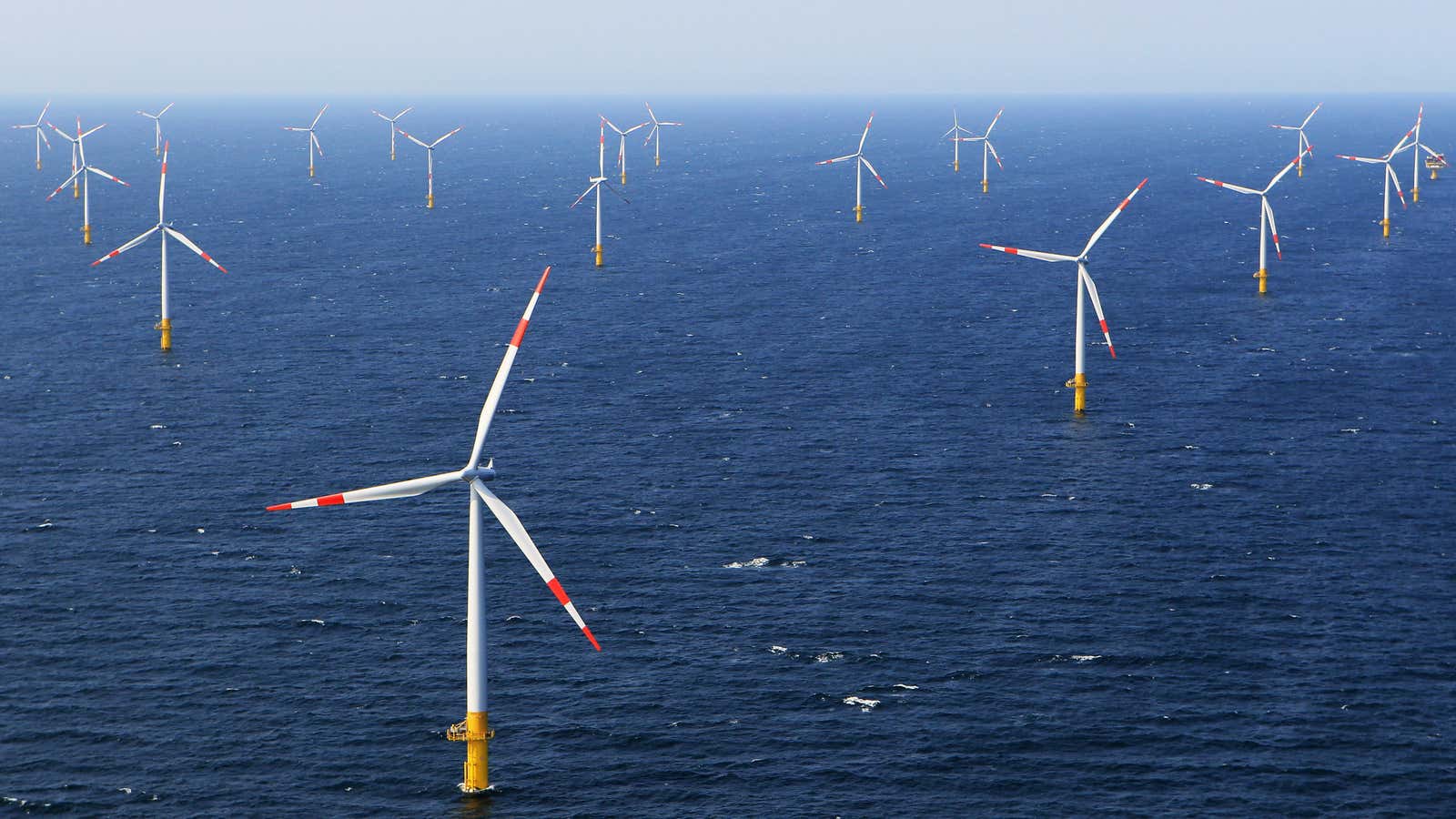 Wind turbines stand in the Baltic 1 offshore wind farm near Germany. (Photo: Joern Pollex, Getty Images)