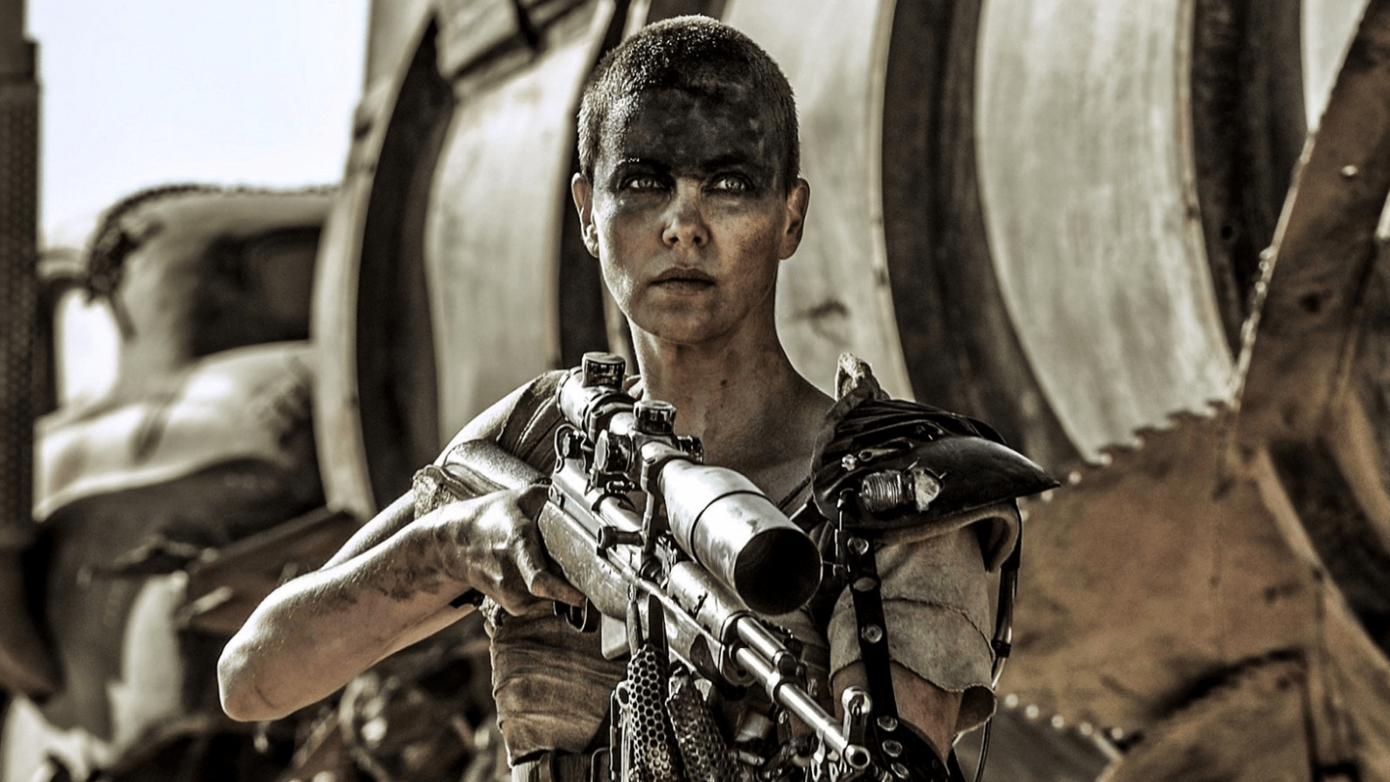 Charlize Theron as Furiosa in Mad Max: Fury Road. (Image: Warner Bros)