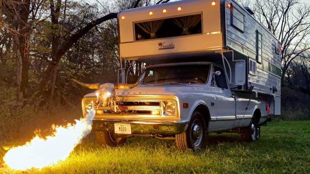 This Classy Camper Comes With Horns, A Playboy Magazine And… Some Flamethrowers