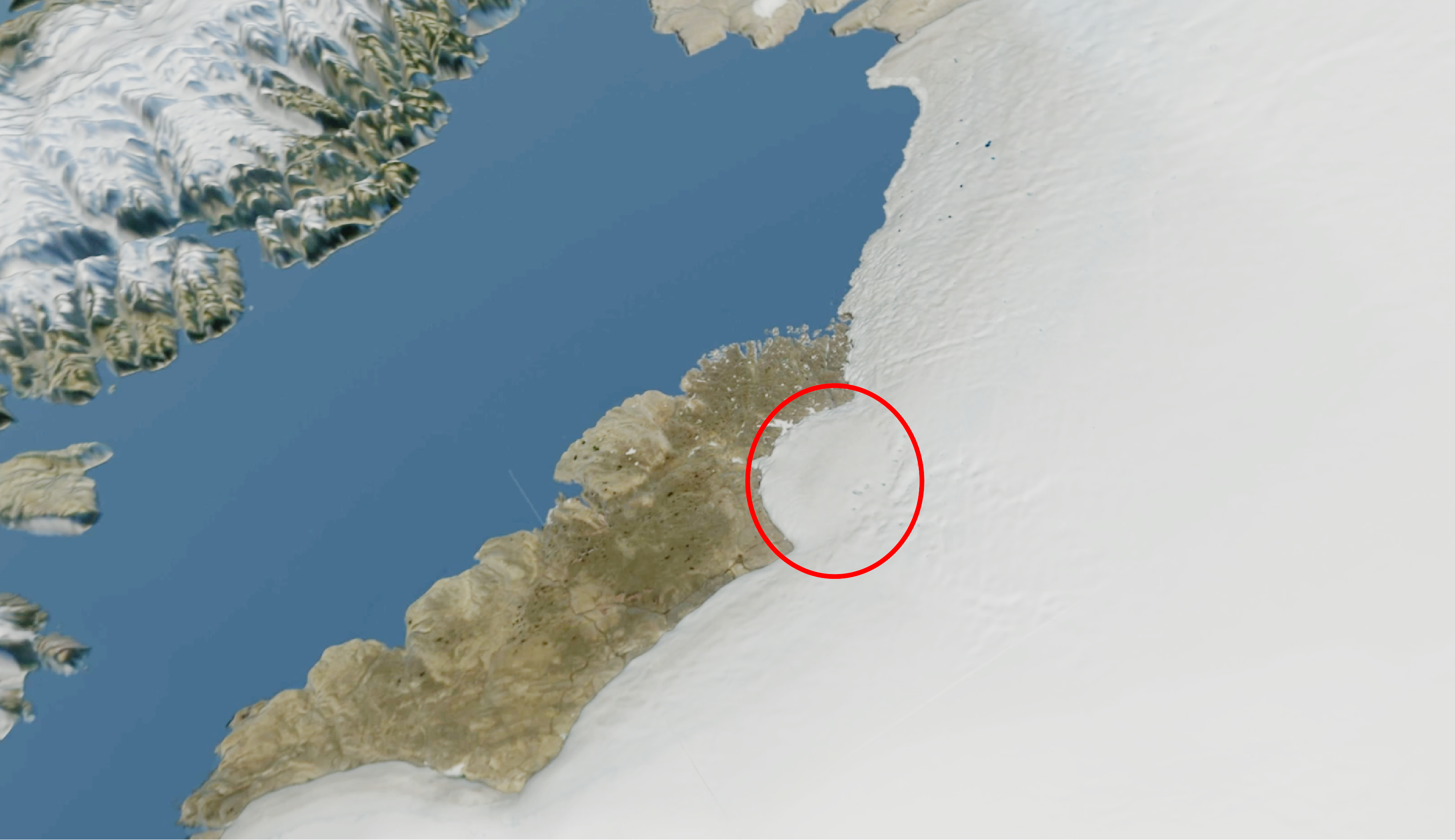 The location of the 31 km-wide (31-kilometre) impact crater in northwestern Greenland. (Image: The Natural History Museum of Denmark)
