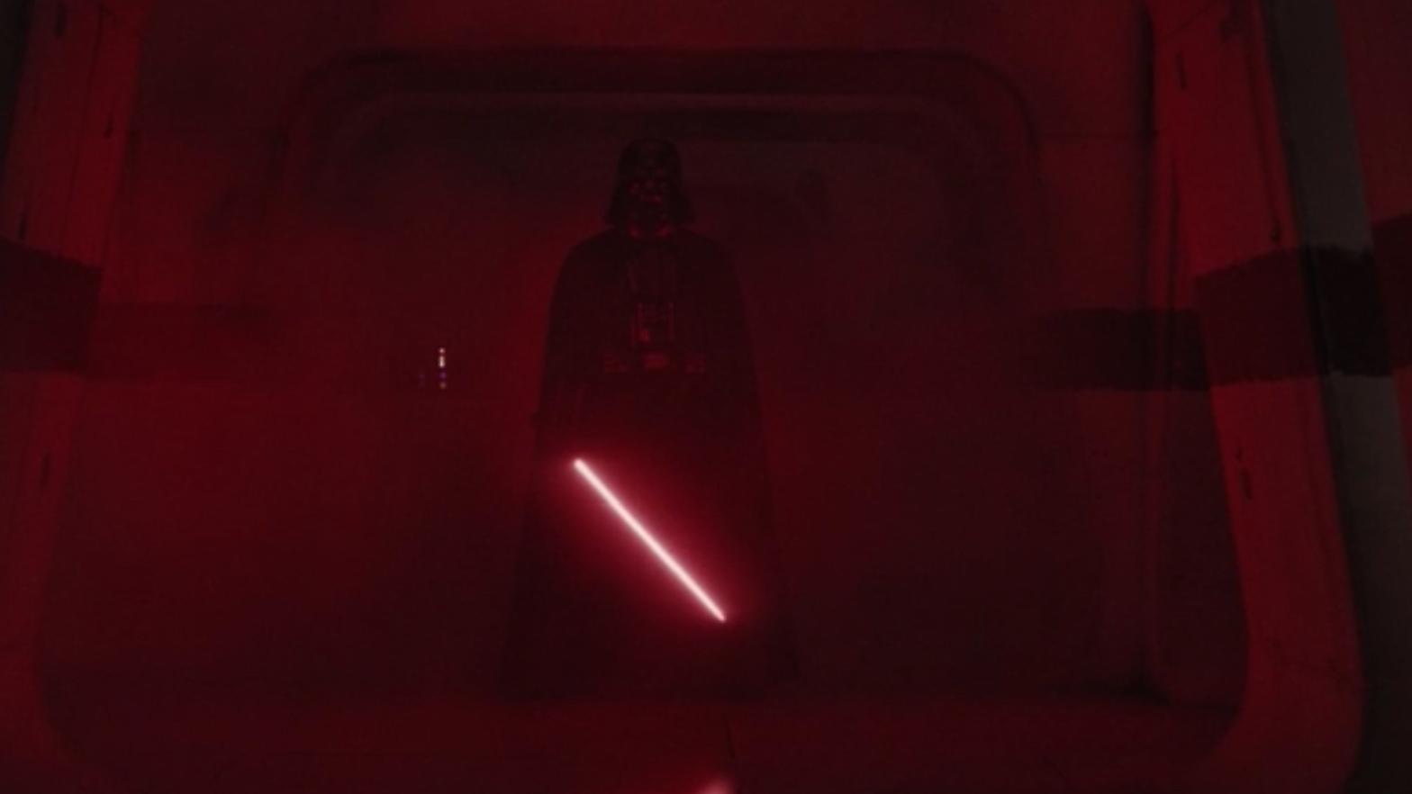 Darth Vader looking vague in Rogue One. (Screenshot: Lucasfilm)