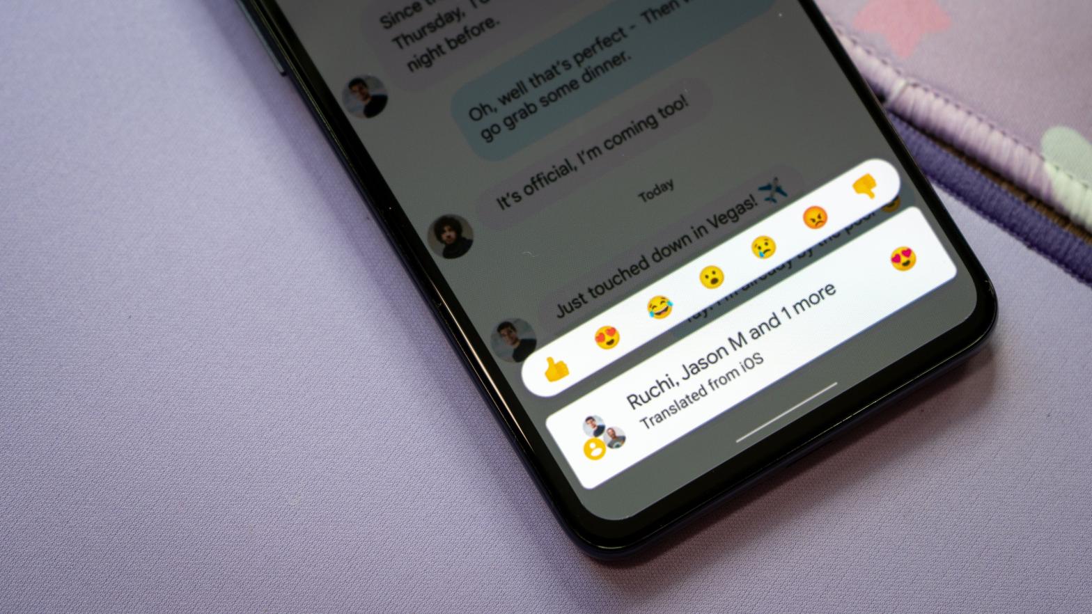 Finally, a way to see reactions from iOS users instead of having them laid out like walls of text.  (Photo: Florence Ion / Gizmodo / Screenshot: Google)