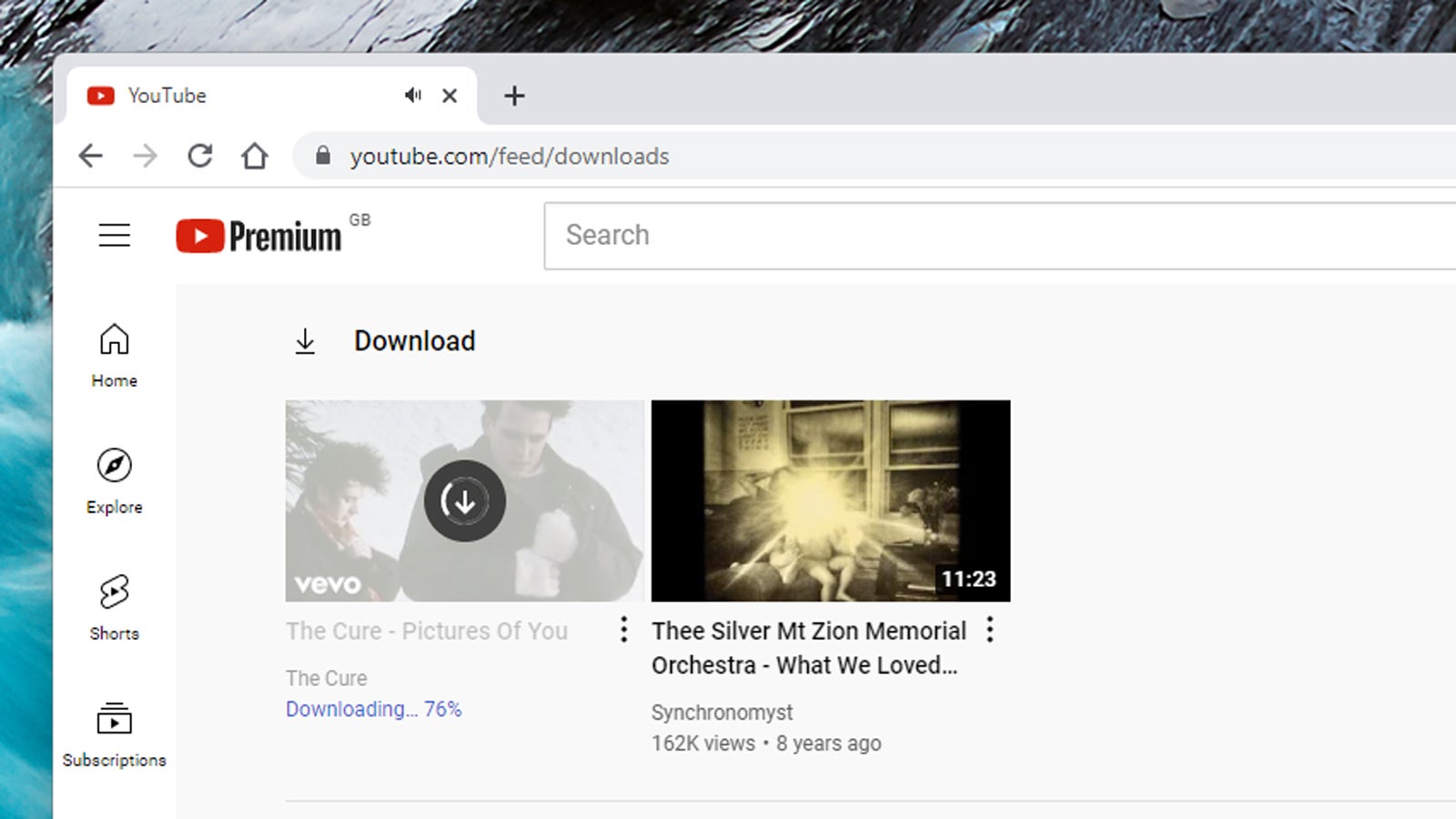 The download page in Chrome on the desktop. (Screenshot: YouTube)