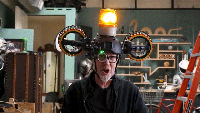 Adam Savage Built an Absolutely Maniacal Dart-Blasting Helmet With a Laser Sight