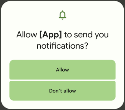 In Android 13, when you install a new app, it will ask if it's ok to send you notifications before barreling you with them.  (Image: Google)