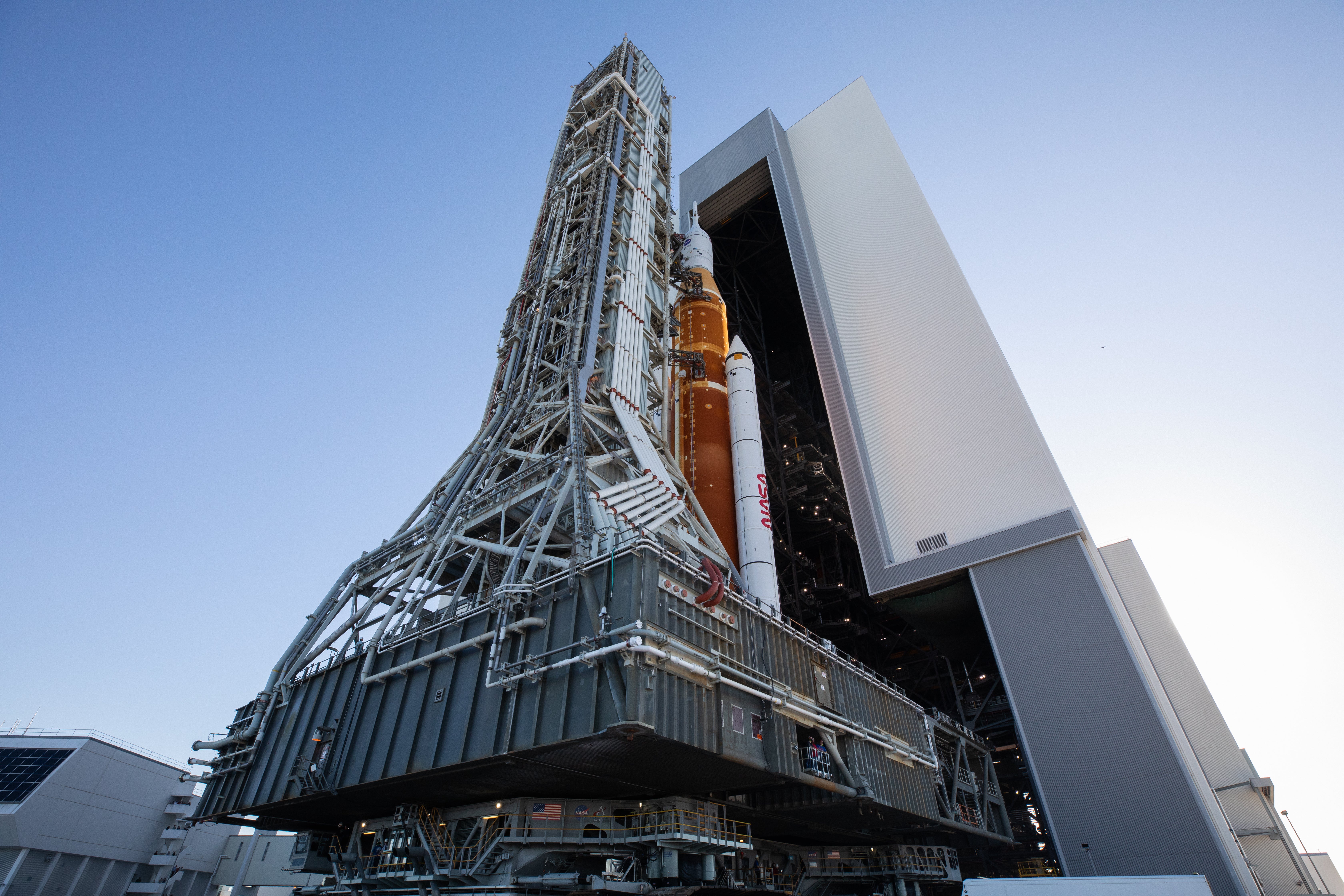 SLS leaving the Vehicle Assembly Building at NASA's Kennedy Space Centre in Florida on March 17, 2022. (Photo: NASA/Kim Shiflett)