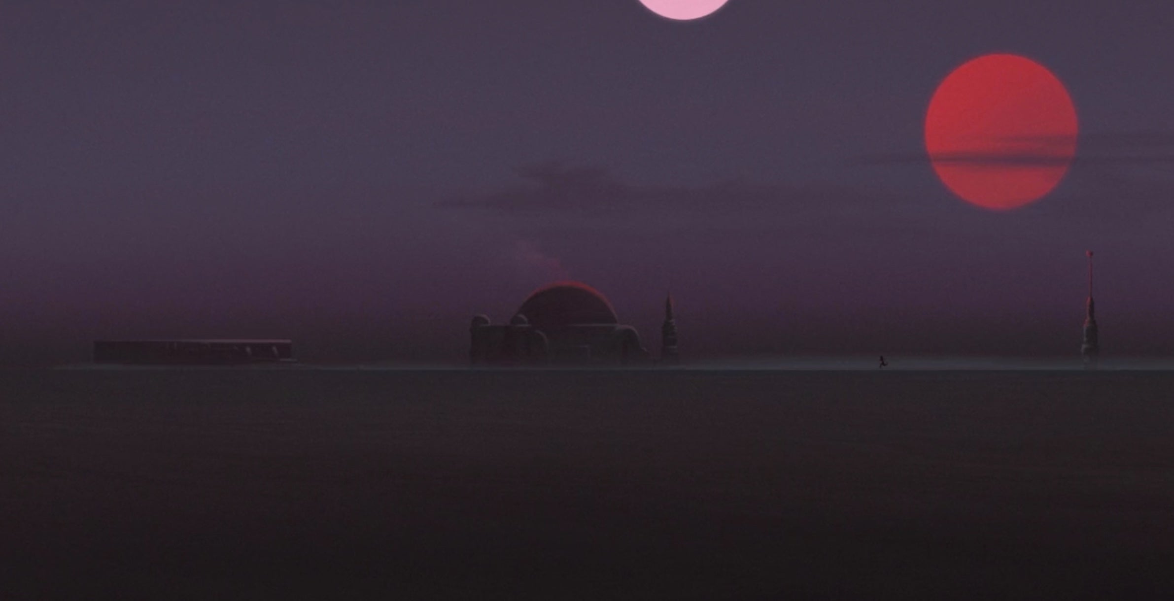 See the dot on the ride side of the frame? That's Luke Skywalker. (Screenshot: Disney+/Lucasfilm)