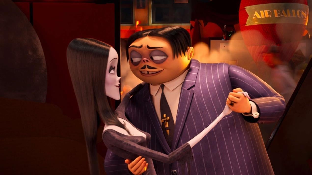 Animated Gomez and Morticia Addams.  (Image: Sony)