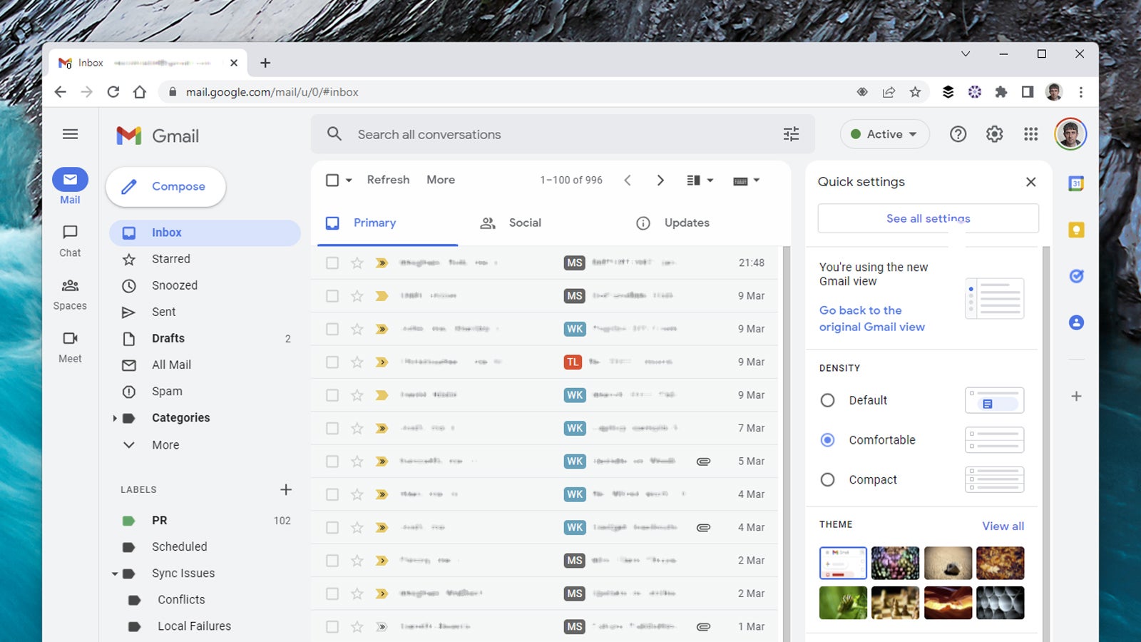 There's more space to the new Gmail interface (Screenshot: Gmail)