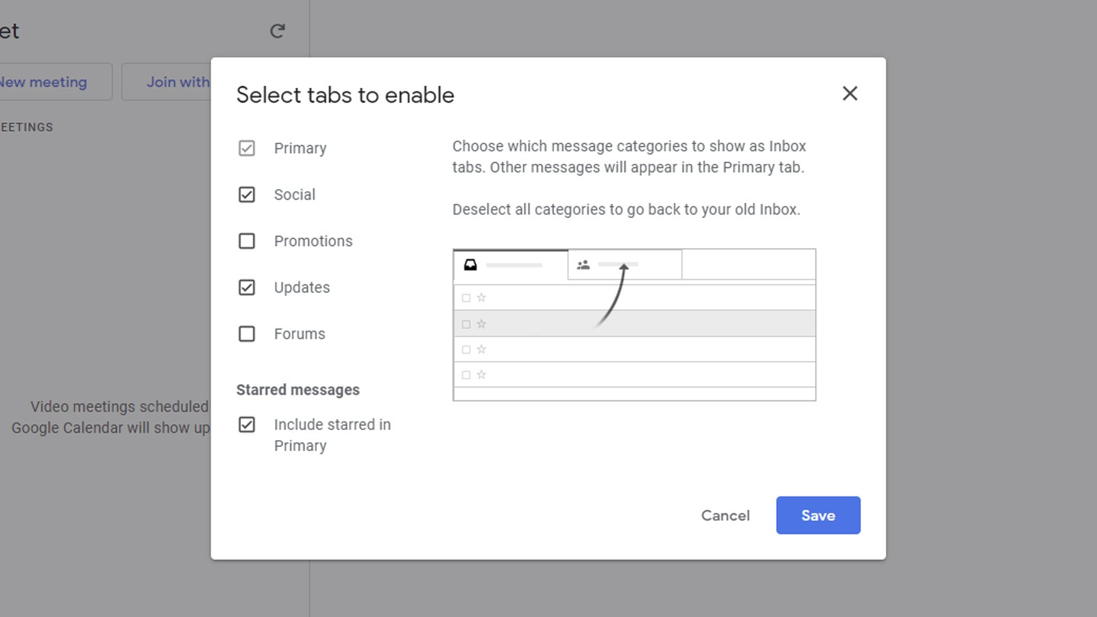 The customisation options haven't changed too much. (Screenshot: Gmail)