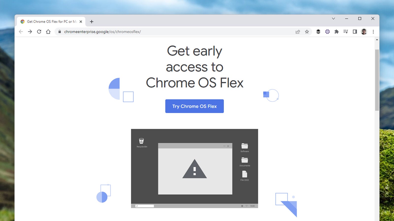 Chrome OS Flex is in the early stages of testing. (Screenshot: Google Chrome)