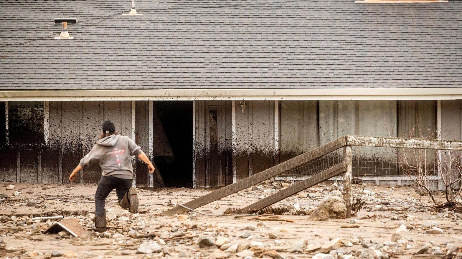 A home damaged by a landslide on Jan. 27, 2021, in Salinas, Calif.  (Photo: Noah Berger, AP)