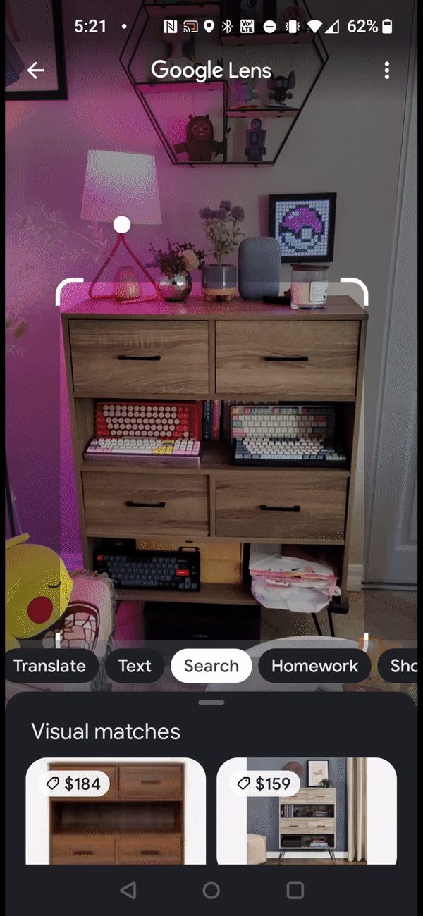 The new multisearch feature works with furniture, too.  (Gif: Florence Ion / Gizmodo)