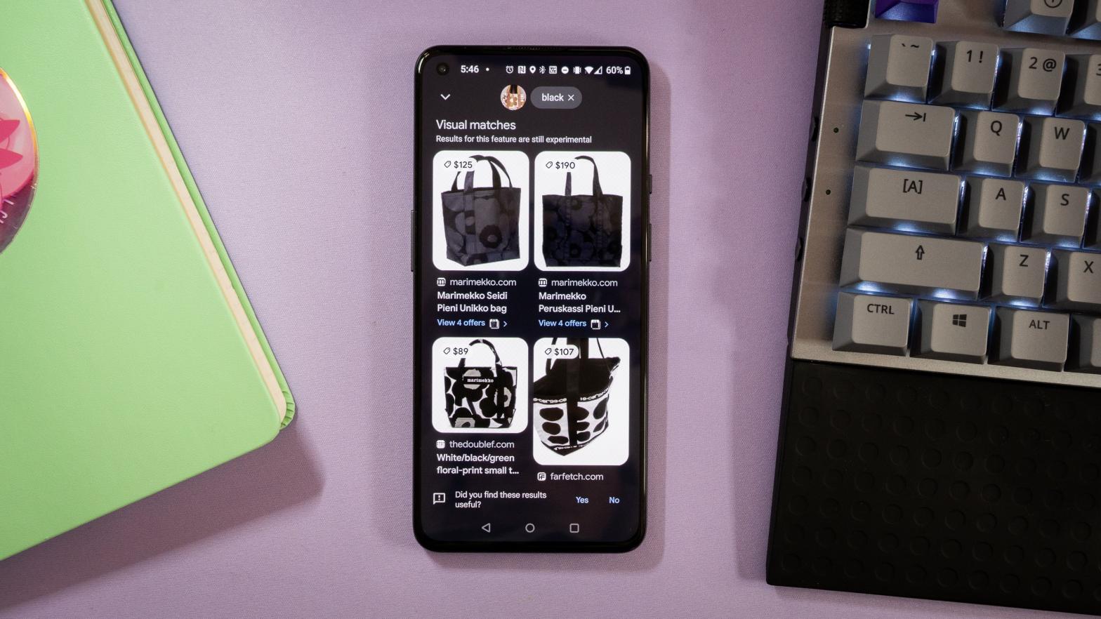 The new multisearch in Google Lens lets you combine images and text to search for things.  (Photo: Florence Ion / Gizmodo)