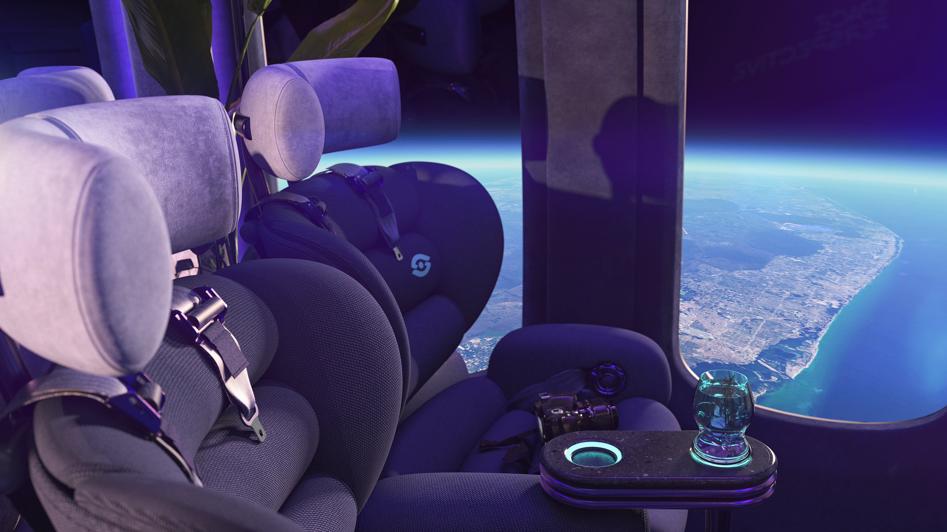 The orientation of the seats can be configured for intimate one-on-one experiences.  (Image: Space Perspective)