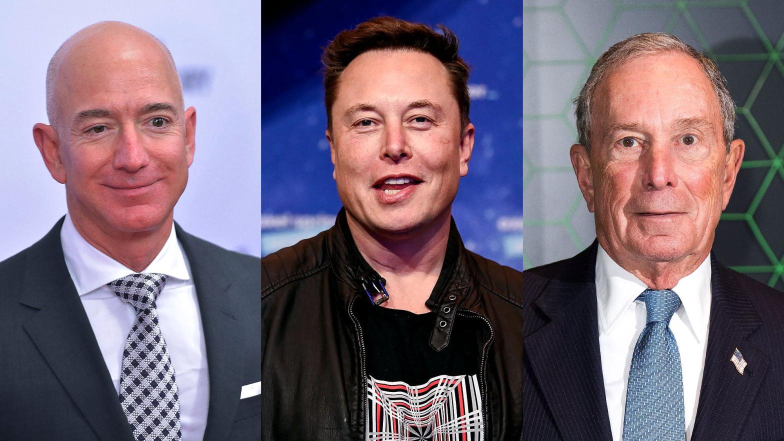 Photo: Bezos: Mandel Ngan / Contributor; Musk: Britta Pedersen / Contributor; Bloomberg: Jeff Spicer / Stringer