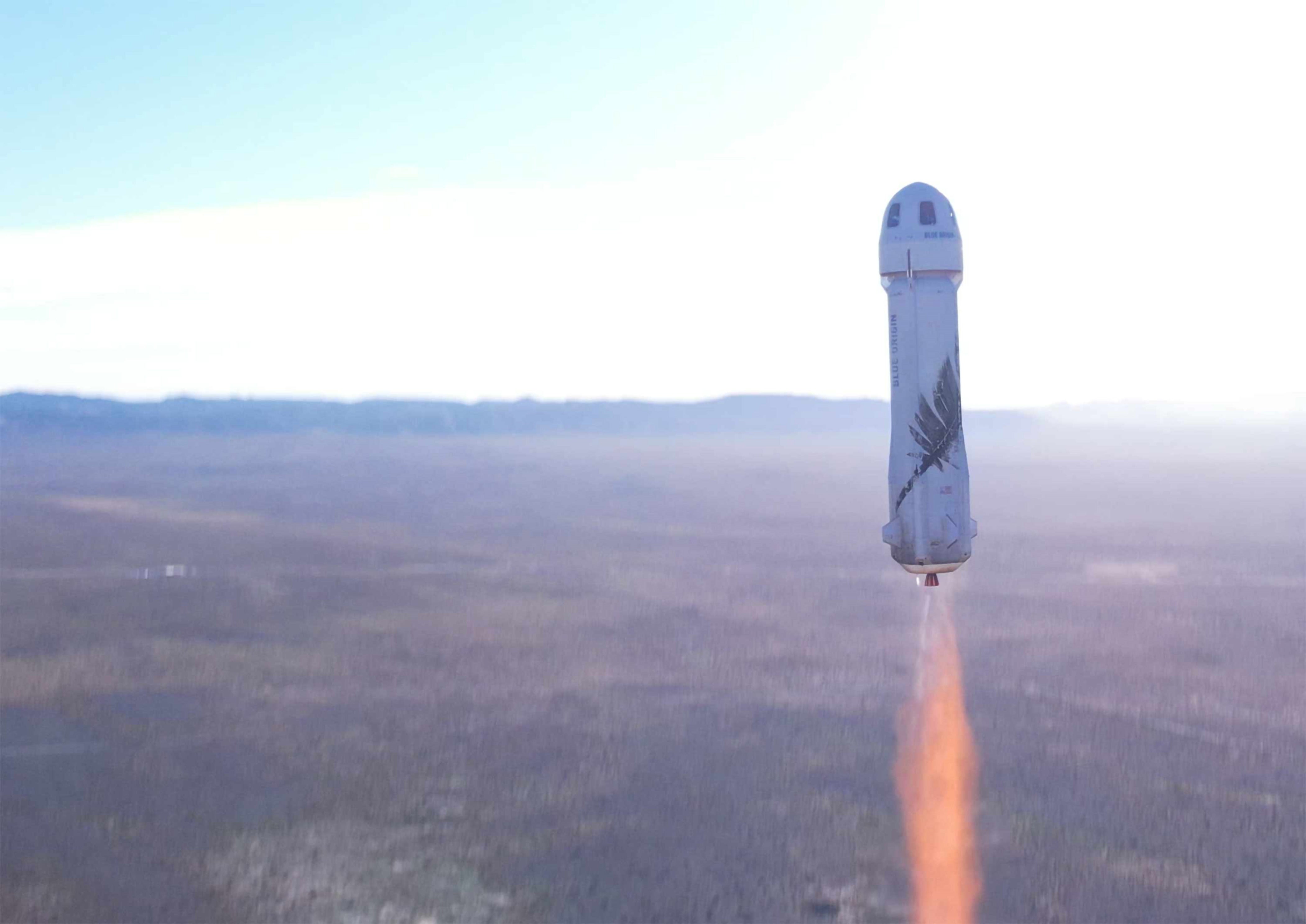 The New Shepard rocket in flight.  (Photo: Blue Origin)