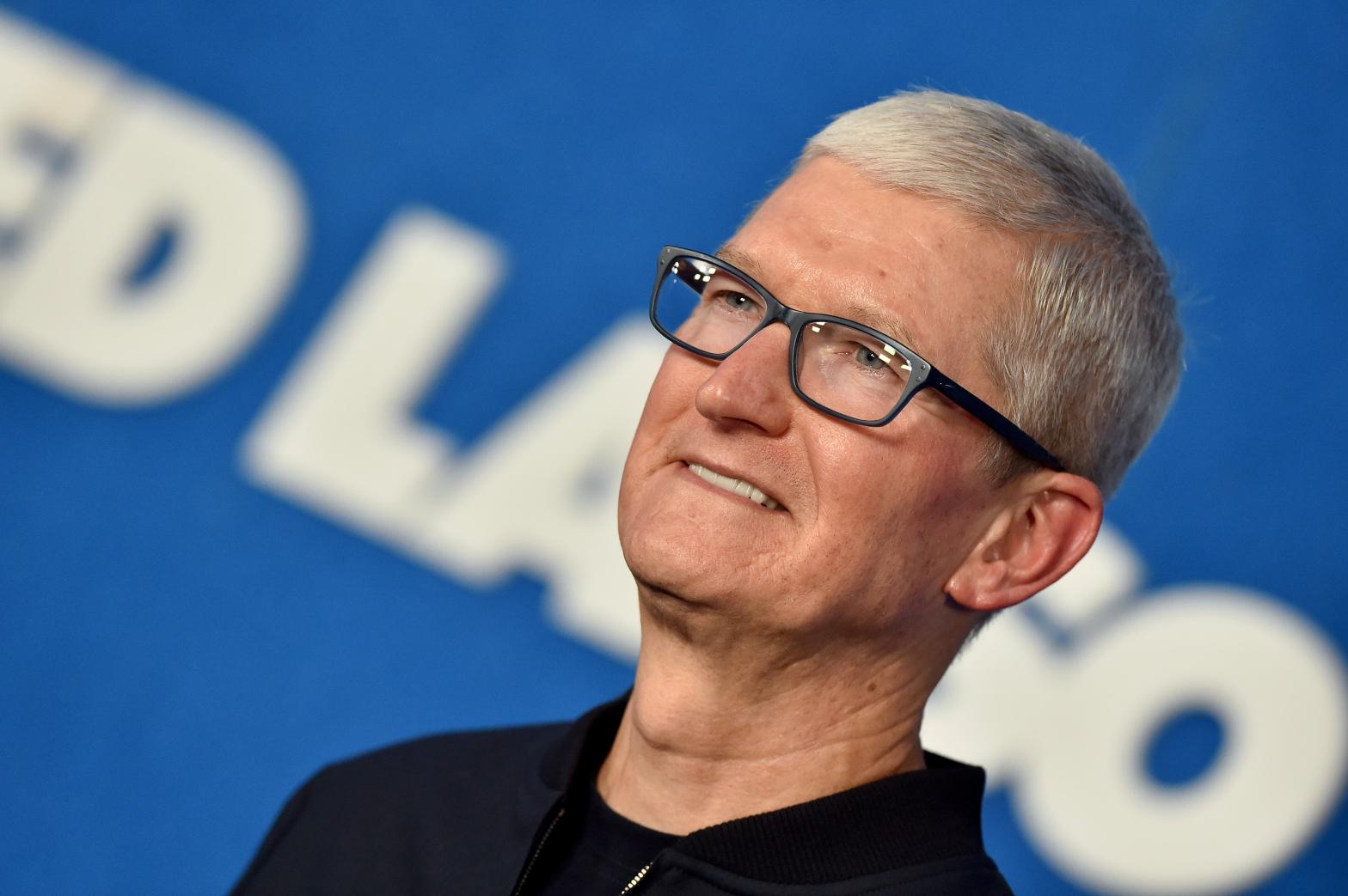 Apple CEO Tim Cook during Apple TV+'s premiere of Ted Lasso Season 2 in 2021. (Photo: Axelle/Bauer-Griffin/FilmMagic, Getty Images)