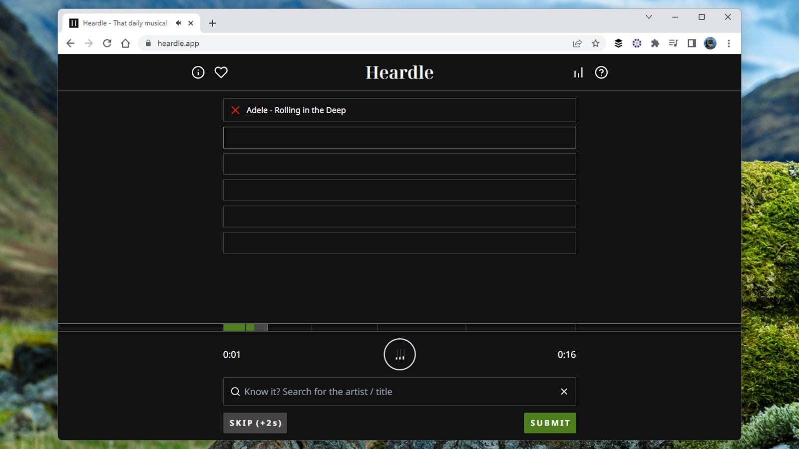 Test your music knowledge with Heardle. (Screenshot: Heardle)