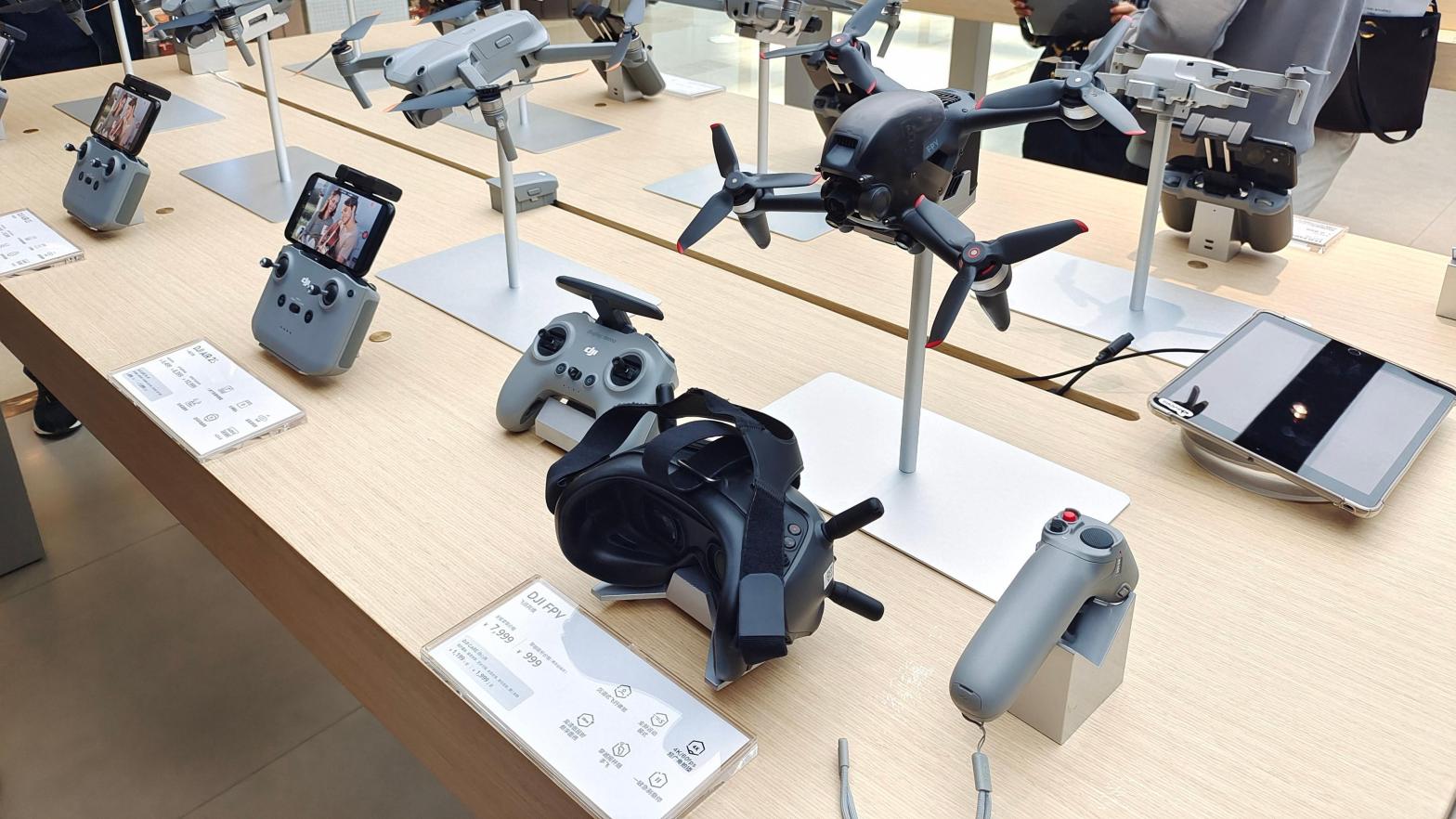 A display at a DJI drone store in Shanghai, China, on December 18, 2021. (Photo: CFOTO/Future Publishing, Getty Images)