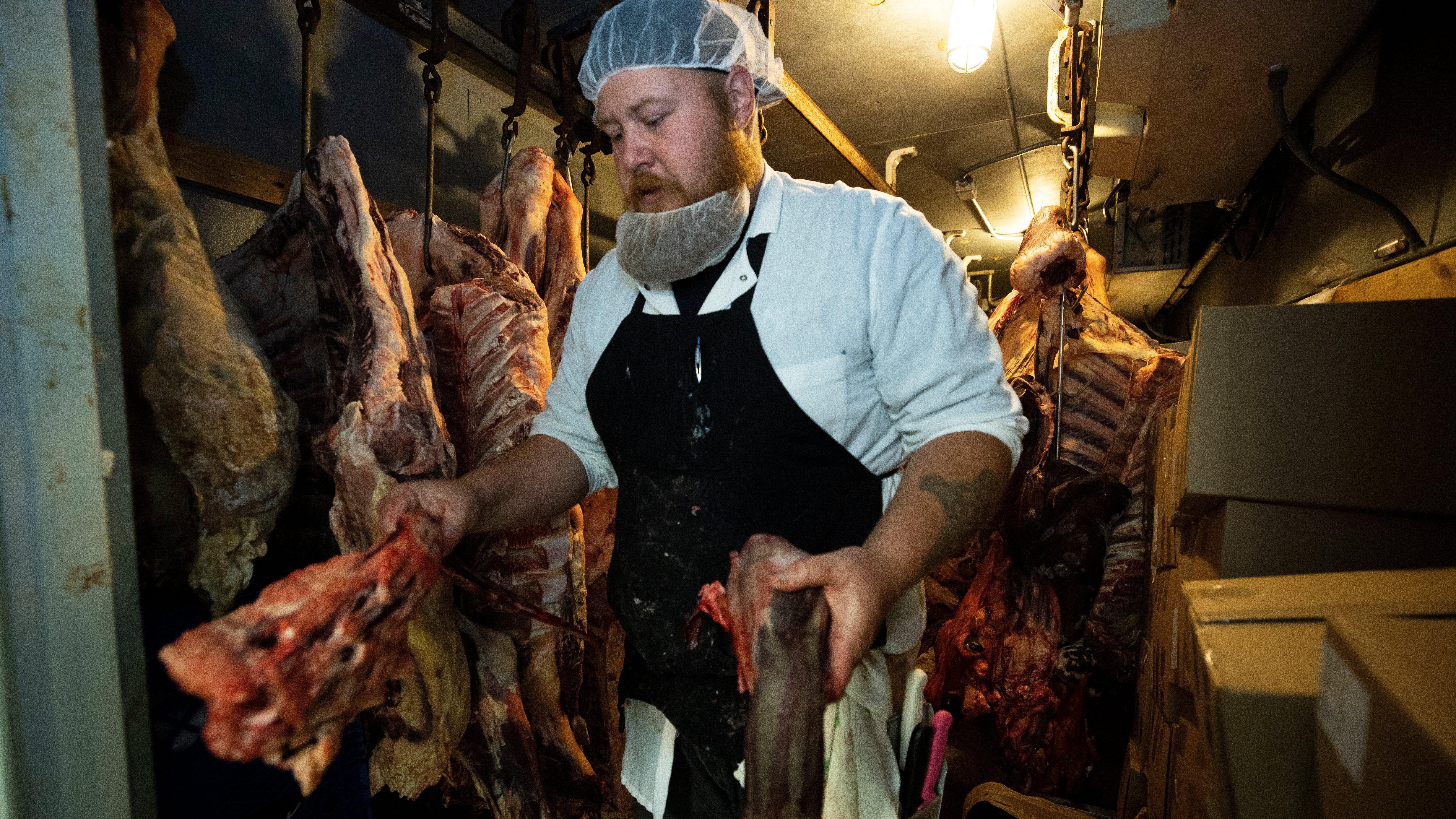 Butchers at Old Fashion Country Butcher process meat as they work to meet increased demand due to COVID-19 related shortages on May 21, 2020 in Santa Paula, California. T (Photo: Brent Stirton, Getty Images)