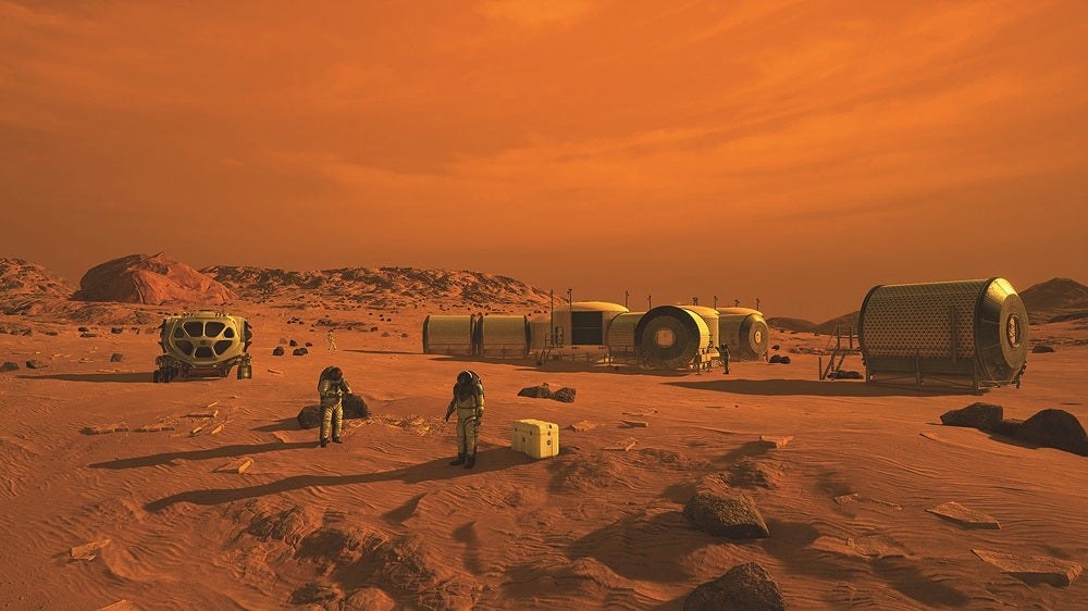 Artistic conception of a crewed mission to Mars.  (Image: NASA)