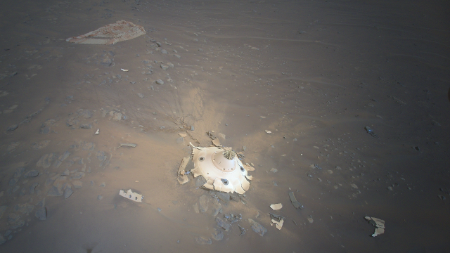 NASA’s Mars Helicopter Spots Wreckage From Perseverance Landing