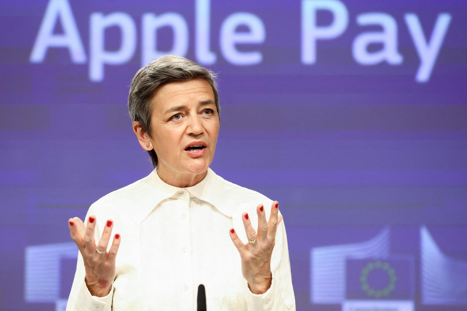 European Commission Vice-President Margrethe Vestager says that Apple has been restricting other apps from accessing NFC services at retail kiosks. (Photo: KENZO TRIBOUILLARD/AFP, Getty Images)