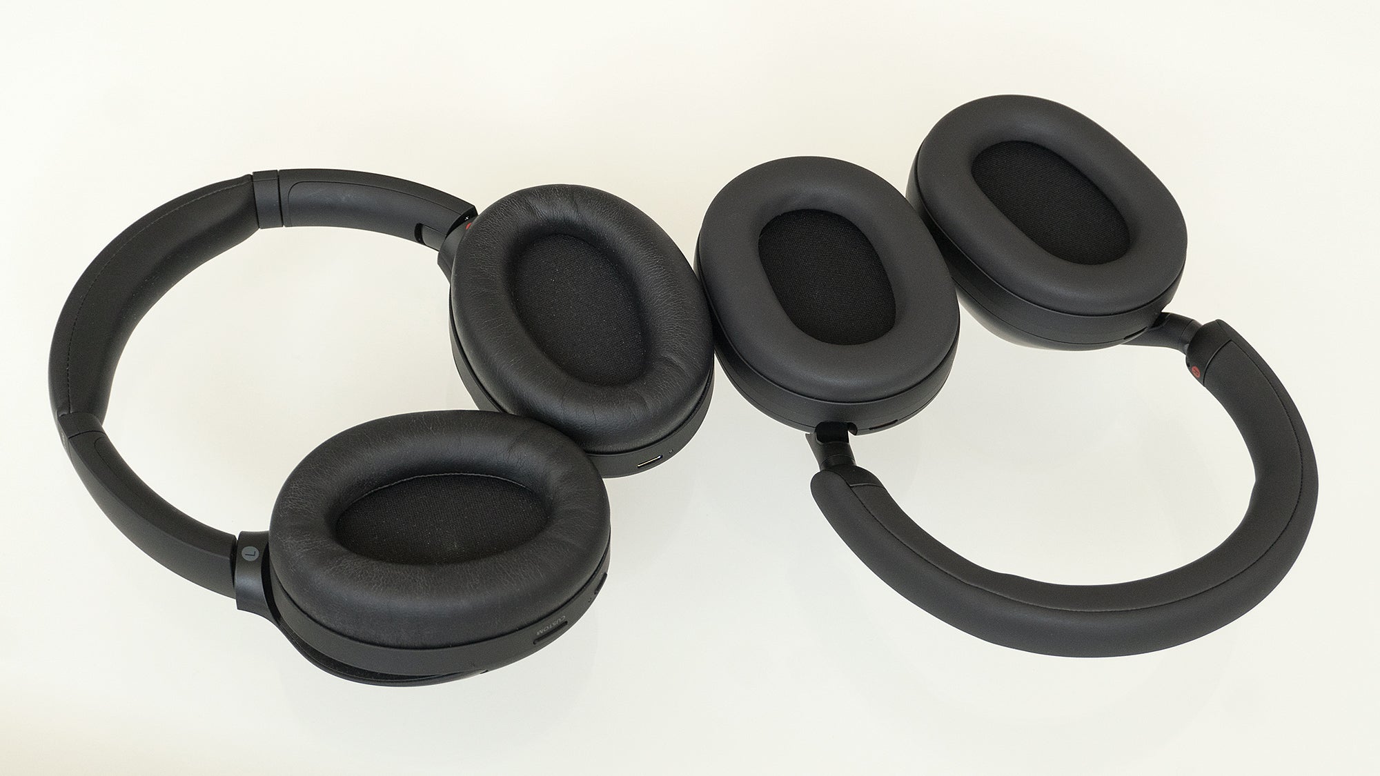 Sony has also increased the size of the earcups with the WH-1000XM5 (right) over the WH-1000XM4 (left) making them even more comfortable to wear. (Photo: Andrew Liszewski - Gizmodo)
