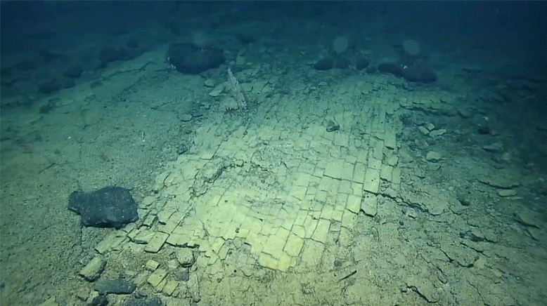 The road to Atlantis is apparently paved with igneous rock. (Gif: Ocean Exploration Trust/NOAA)